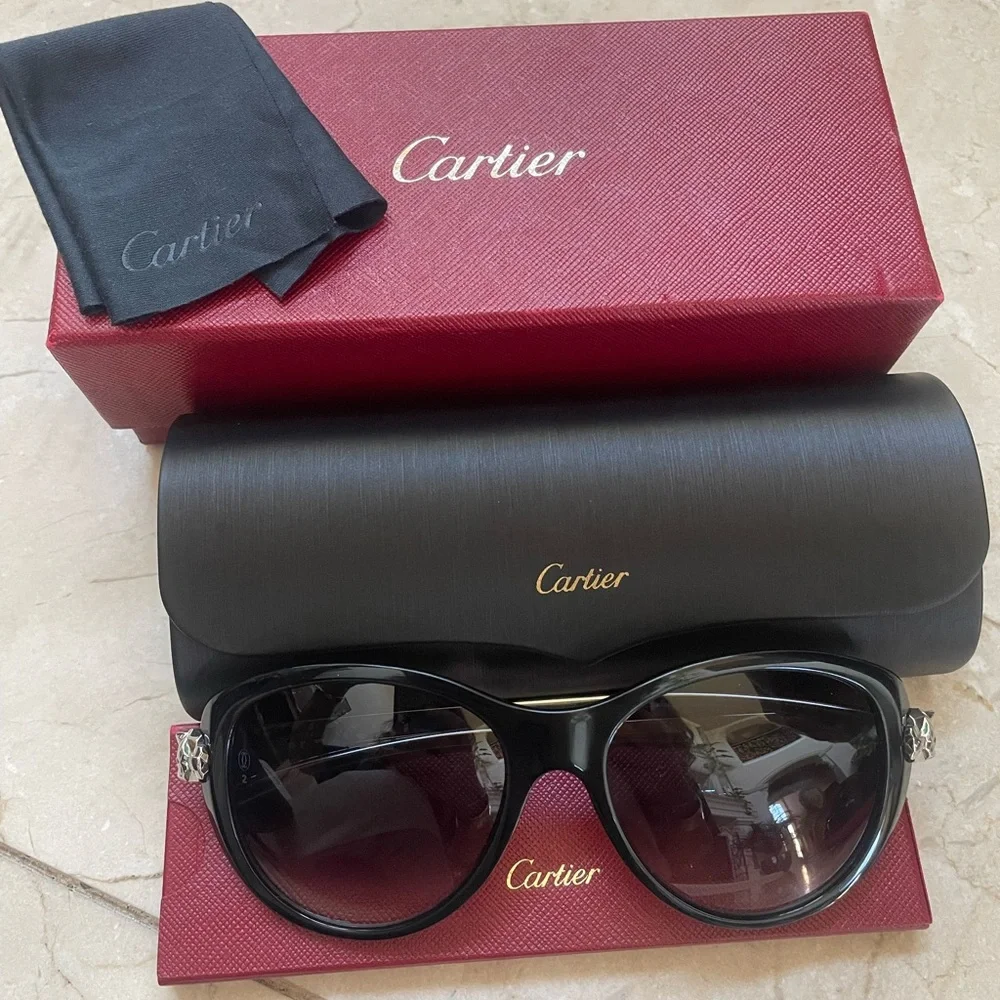 Cartier Panther sunglasses full set silver arm - Picture 4 of 10